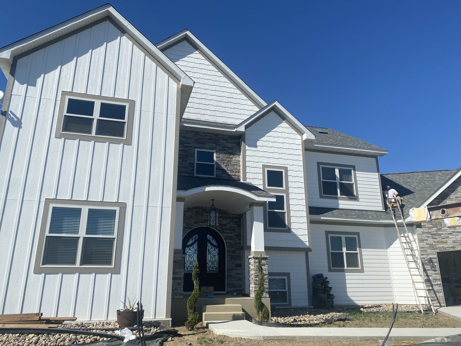 Custom Home — White & Stone